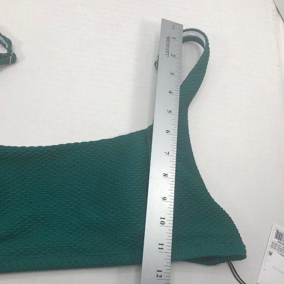 Shade And Shore Women's Size XL 16-18 Textured Square Neck Bralette Swim Green - Picture 12 of 16